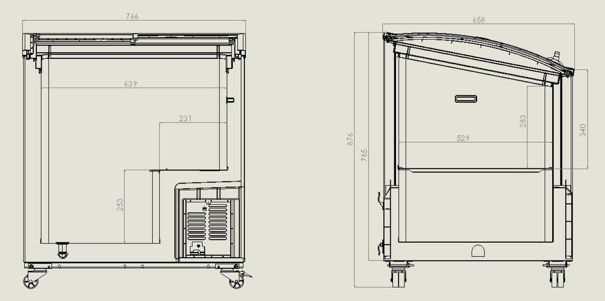Freezer With Glass Lid 198 L