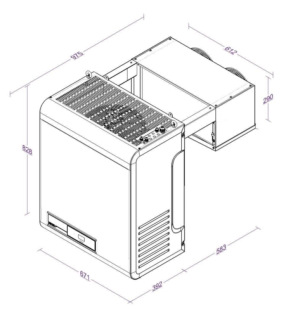 Freezer Straddle Unit | Capacity 8,4-17,4m3 | 230v