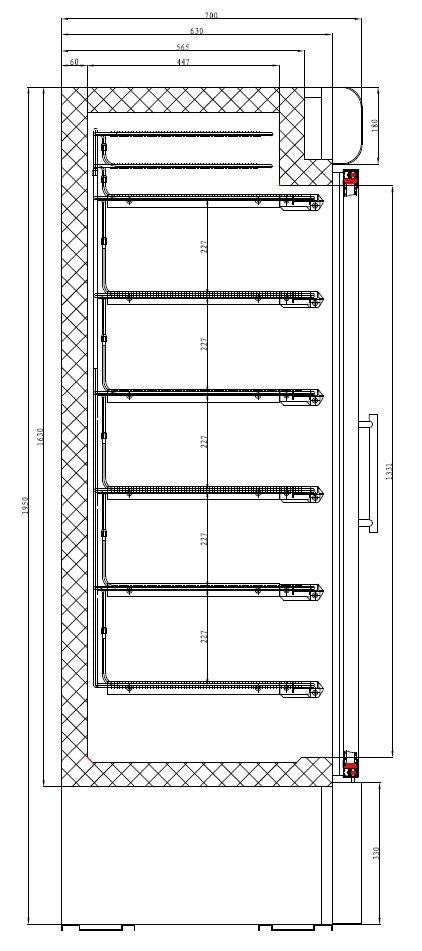 Upright Glass Door Freezer 578L