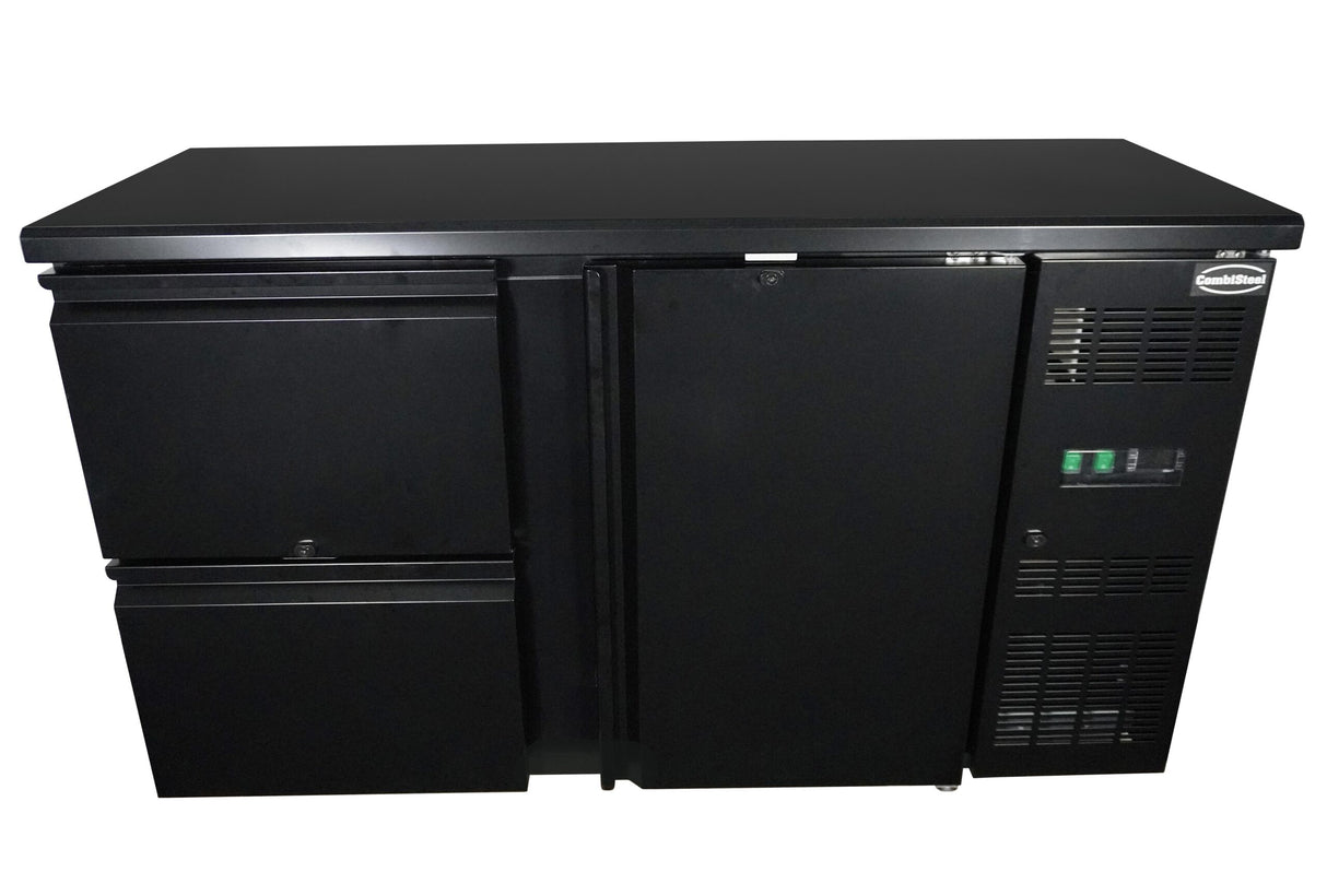 Black Fridge 1 Door 2 Drawers