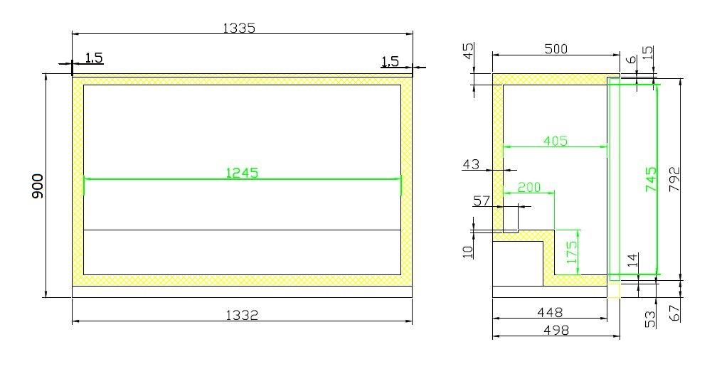 BACKBAR COOLER BLACK 3 DOORS