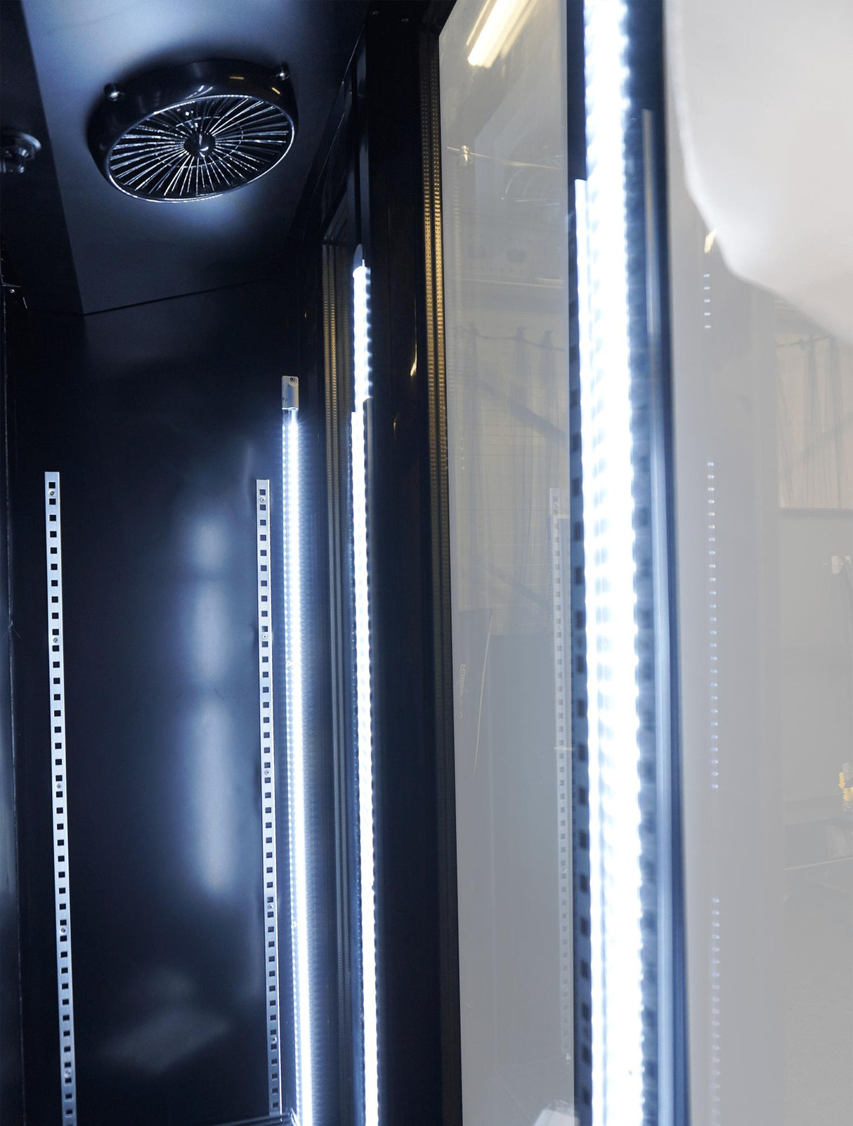 Refrigerator 3 Glass Doors Black Heat