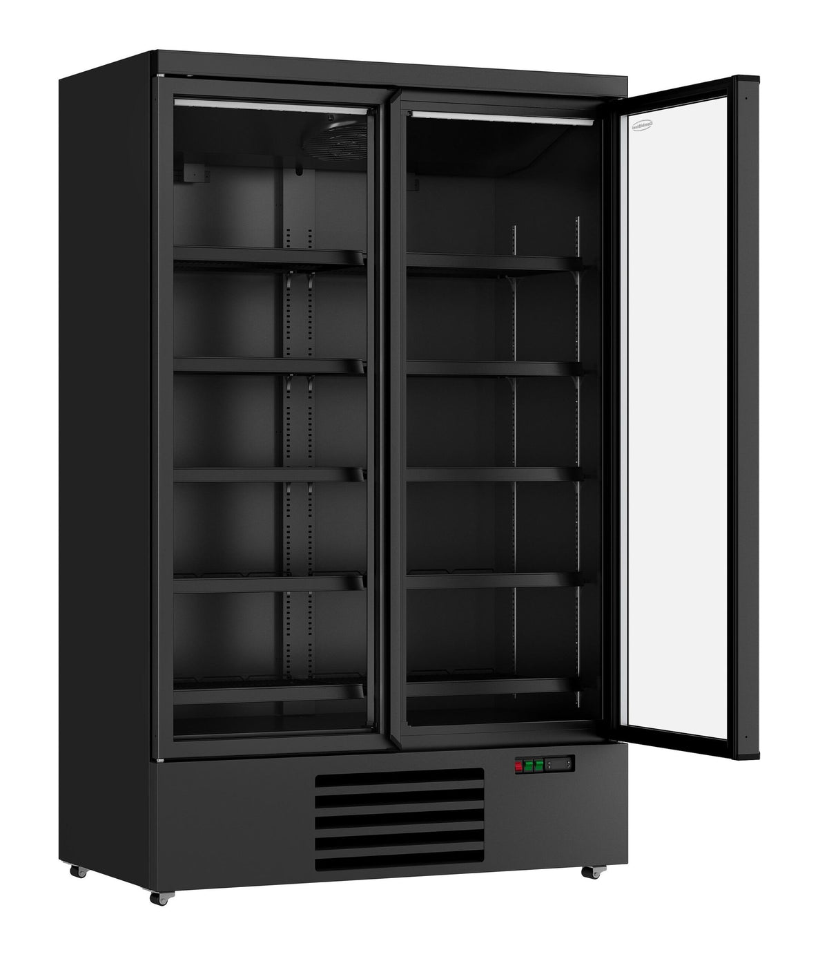Double Glass Door Retail Refrigerator – Black, 1000L