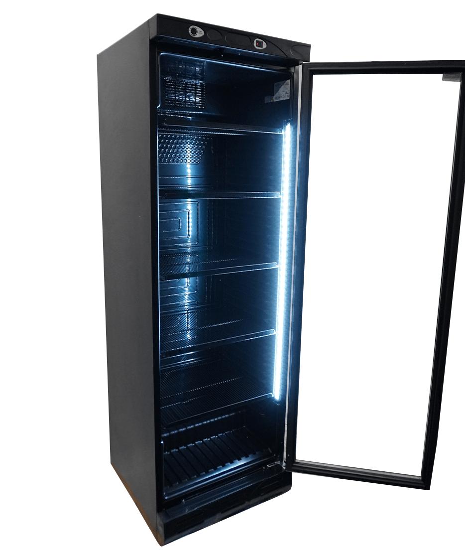 Fridge With Glass Door 382l Black