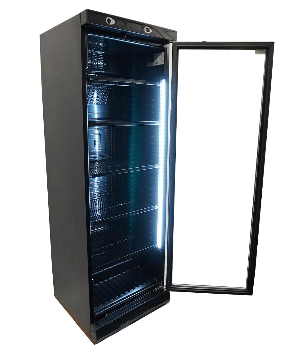 Fridge With Glass Door 382l Black