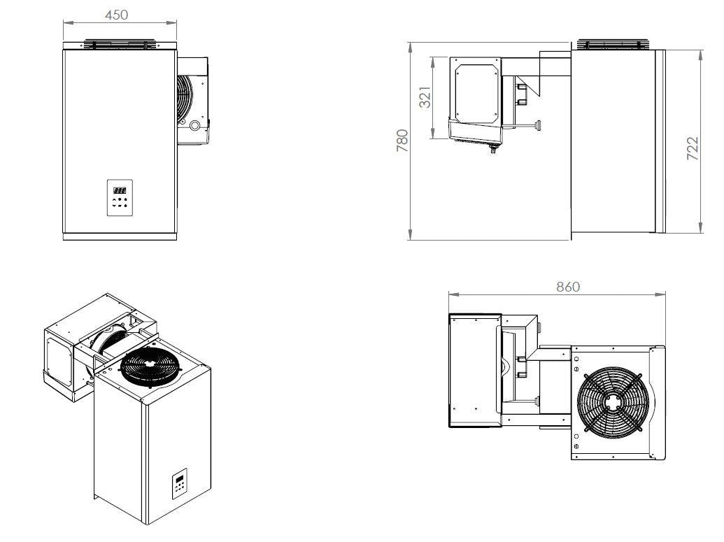 Chiller Straddle-Type |Capacity 4.1–6.5 m³ | 230v