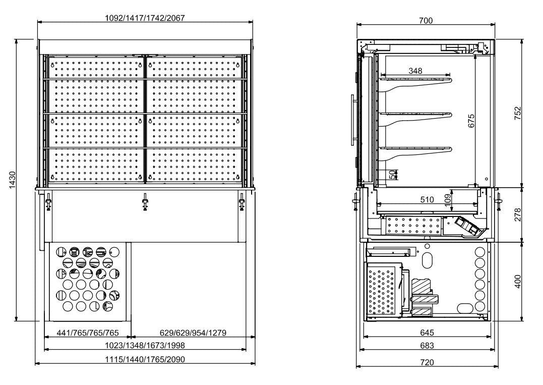 Drop-in Cooling Display Case 5/1 Roll-up