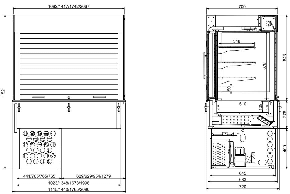 Drop-in Open Display Cooler 5/1 Venetian Blinds