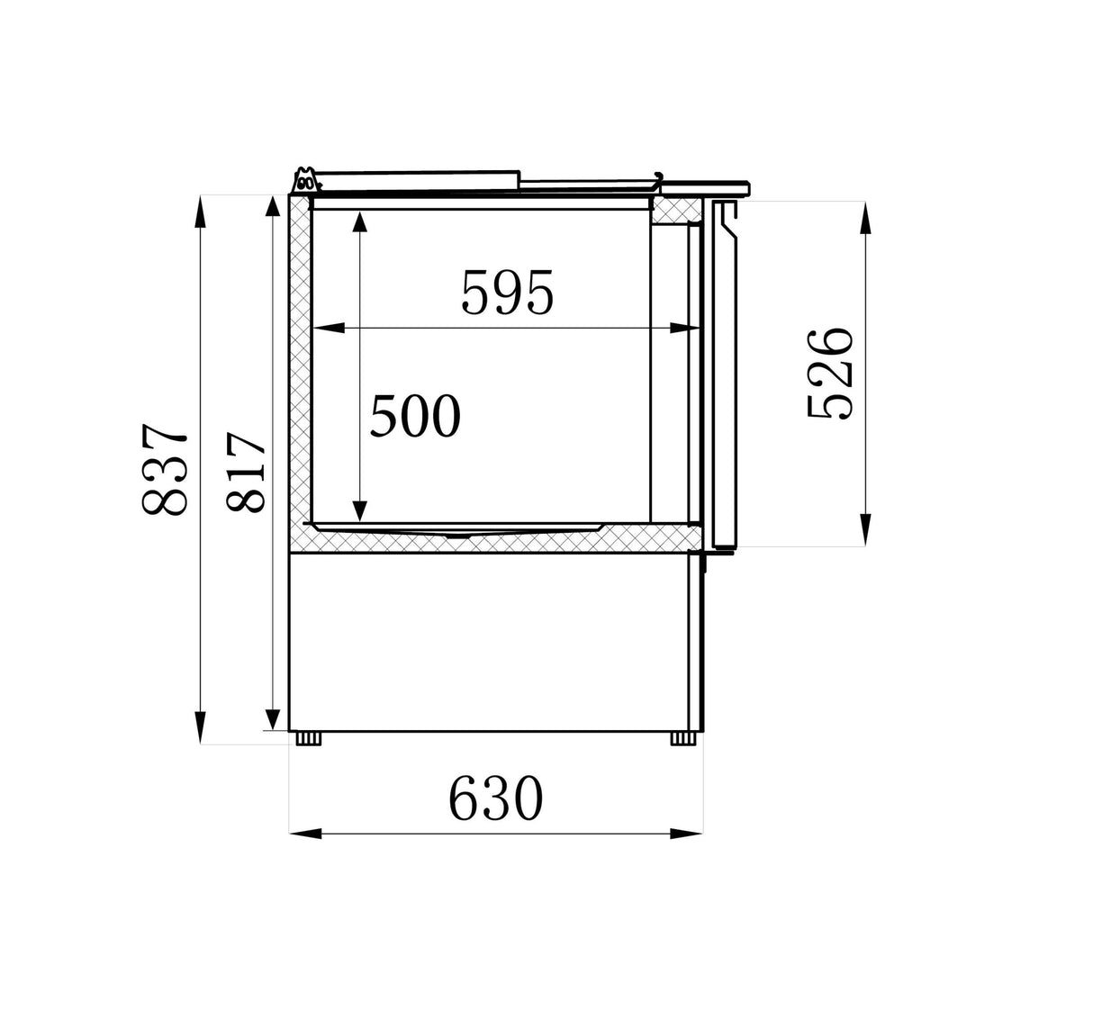 Saladette 2 Door 2.5x1/1gn Pan