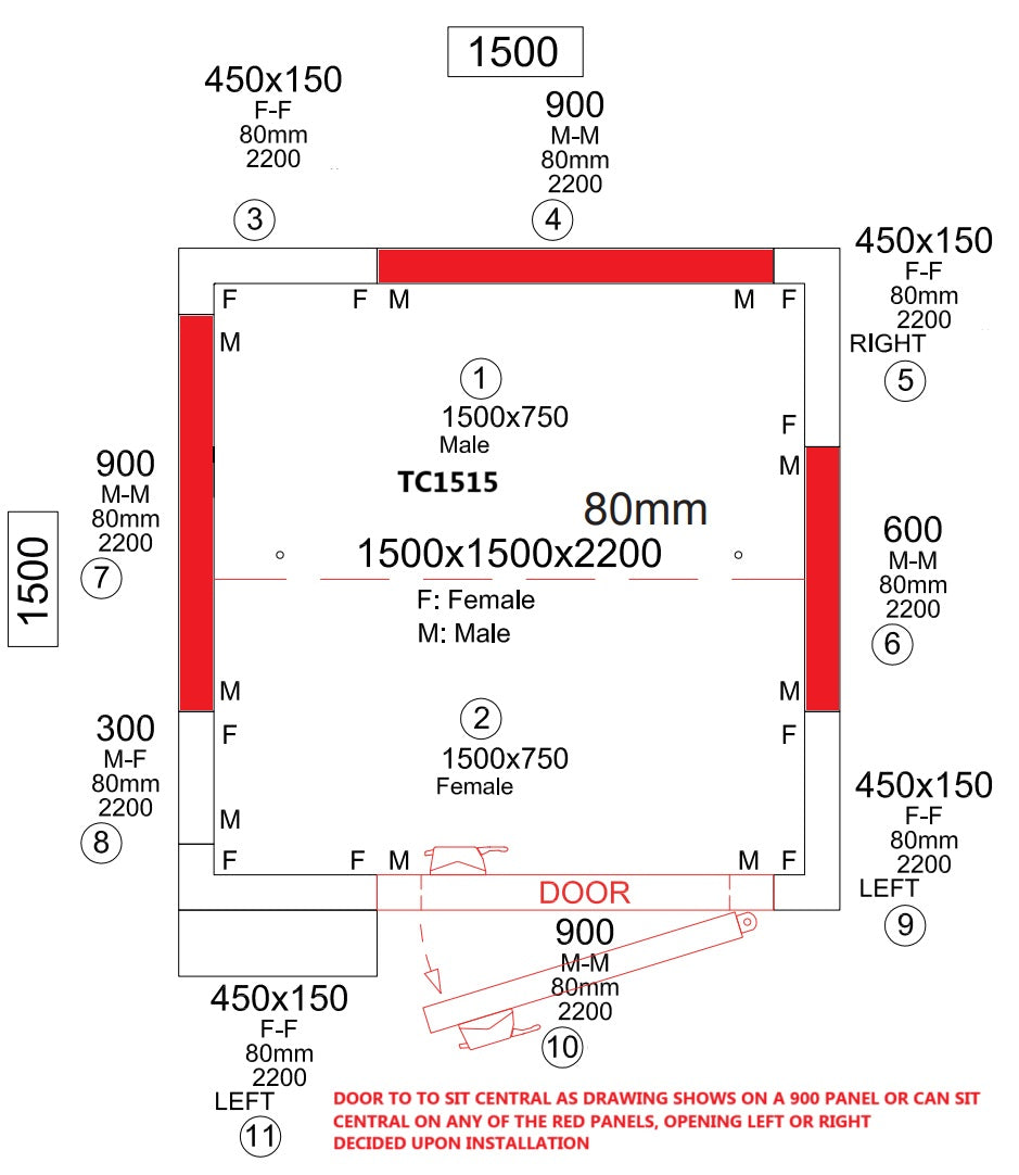Coldroom With Chiller Motor 1500 x 1500 x 2200mm 3.66m3| Panels 80mm