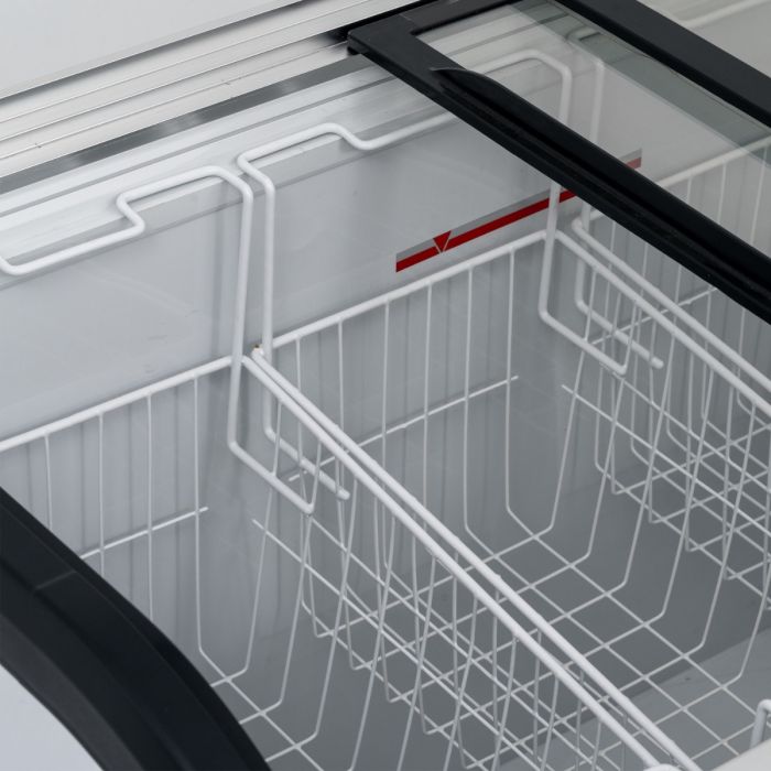 Curved Glass Lid Freezer 220L
