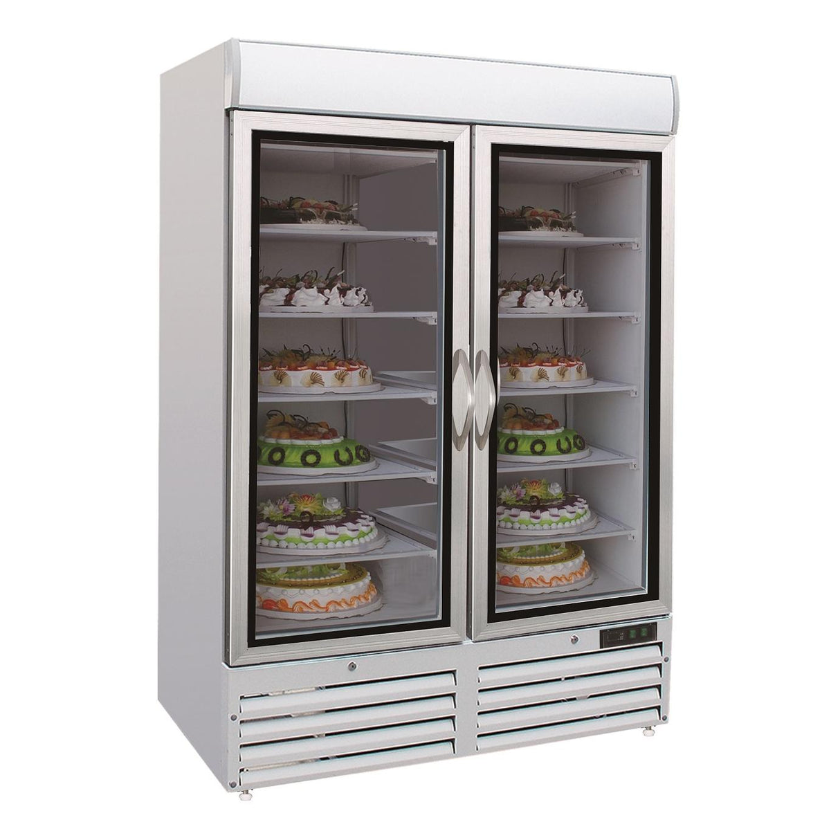 Upright 2 Glass Door Freezer 1079L