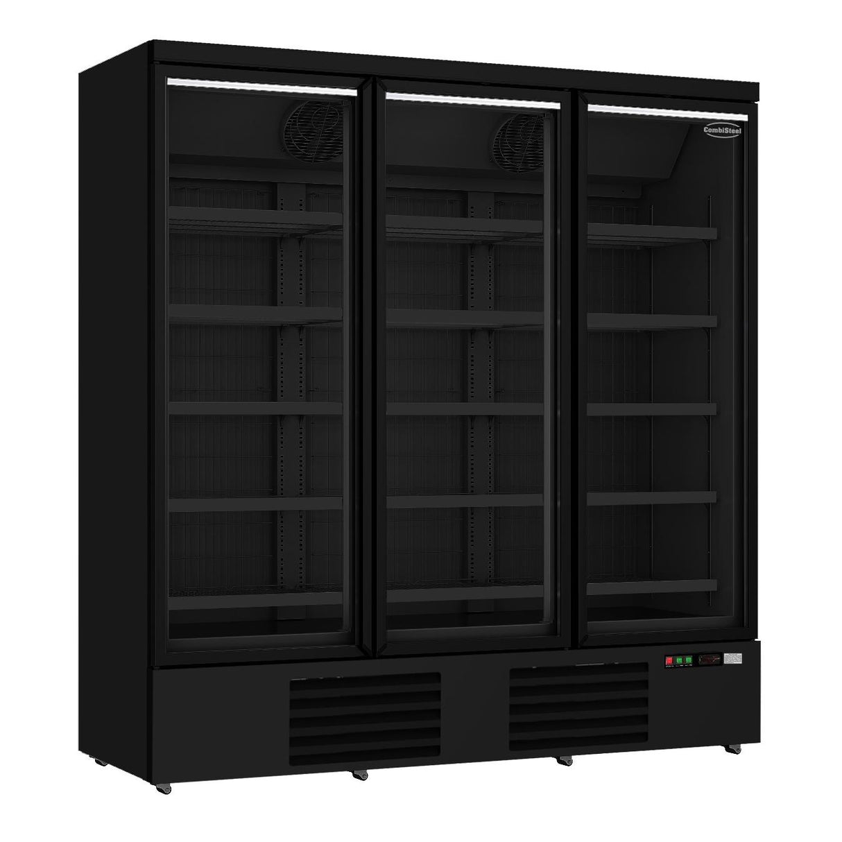 3-door Black Glass Display Freezer
