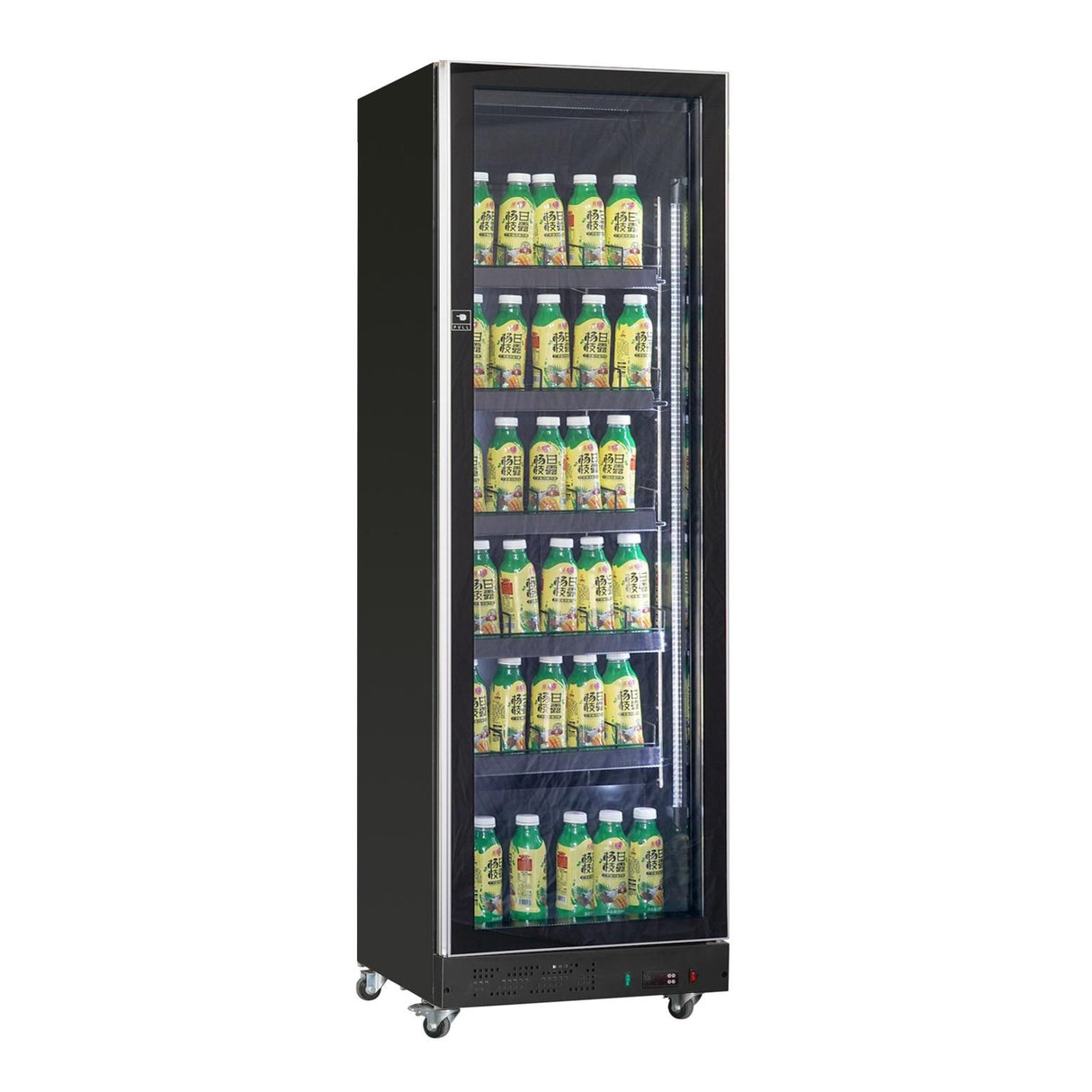 Single Glass Door Retail Refrigerator – Black | 387L