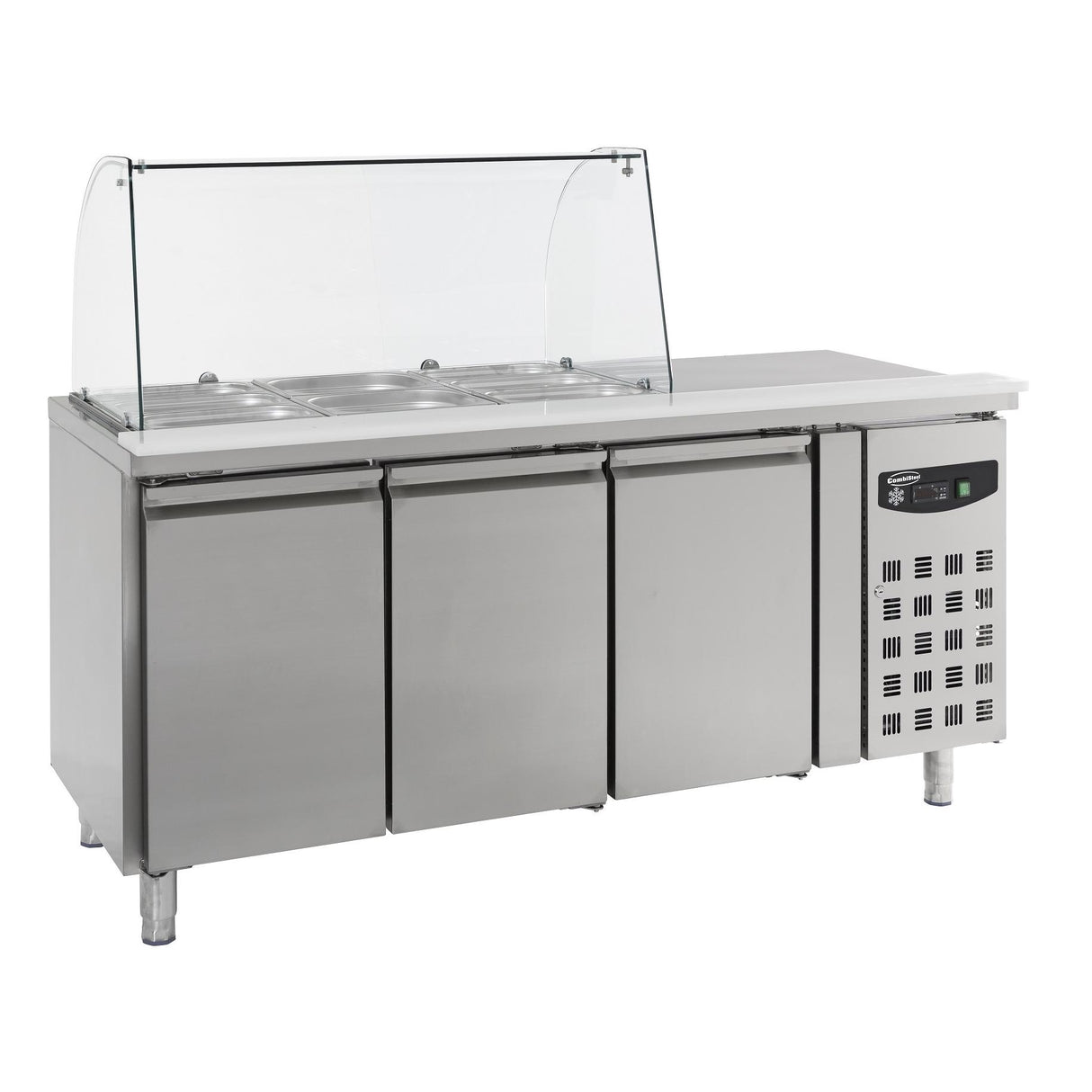 Refrigerated Workbench Glass Display 3 Doors