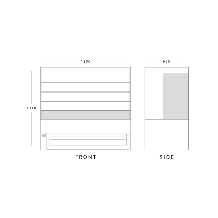 Low Height Tiered Display 1200mm Wide