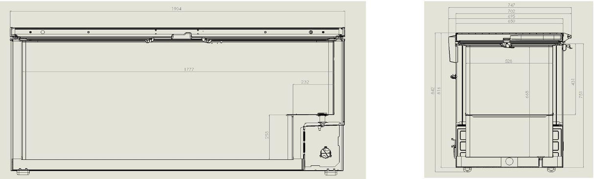 Stainless Steel Chest Freezer With A Capacity Of 635 L