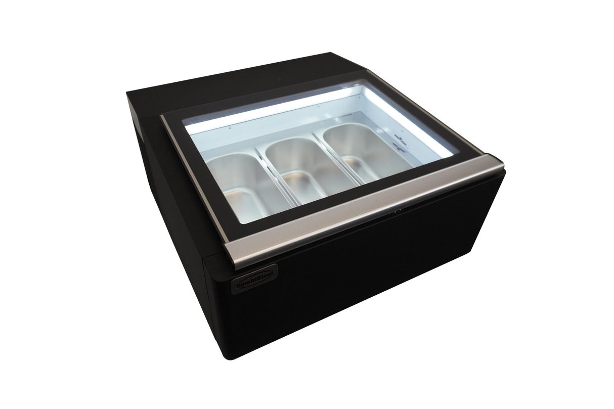 Black Countertop Ice Cream Display