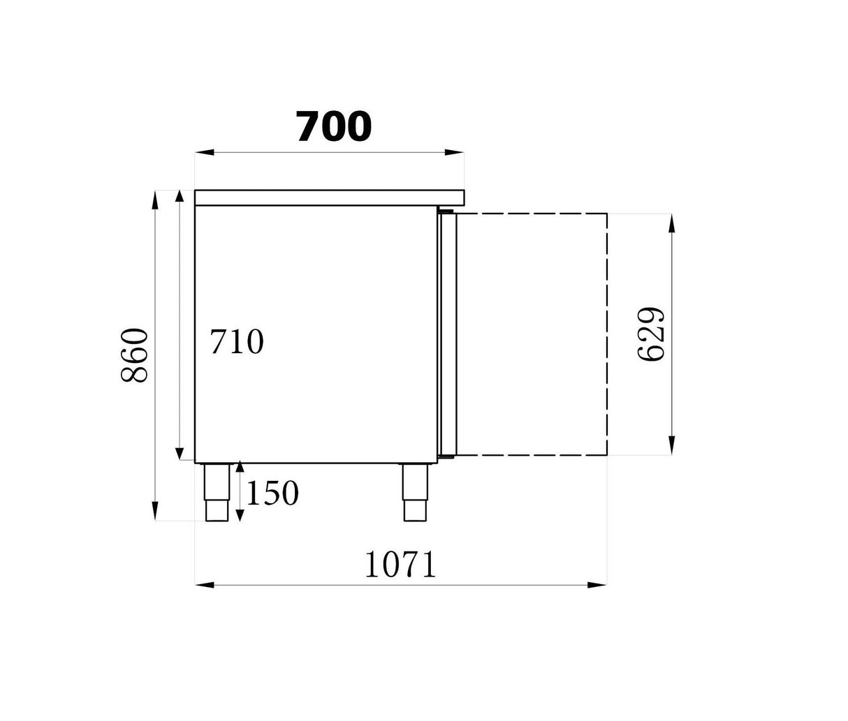Freezer 3 Doors Counter