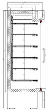 Upright 2 Glass Door Freezer 1079L