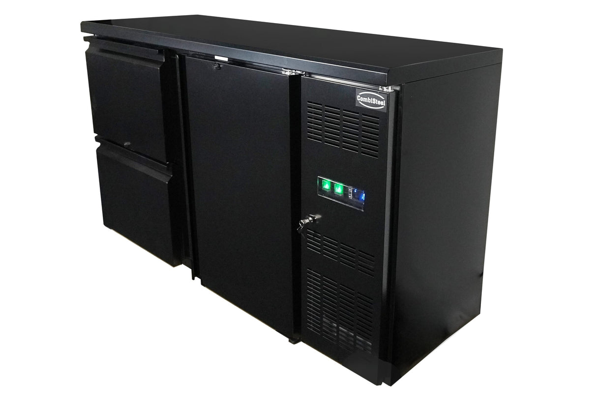 Black Fridge 1 Door 2 Drawers