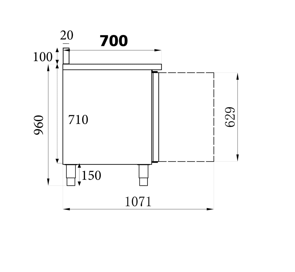 Cooling Workbench Edge 3 Doors