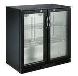 Black 2 Door Display Fridge 198L