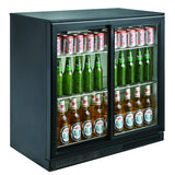 BACKBAR COOLER BLACK 2 SLIDING DOORS
