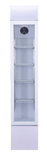 Upright Narrow Glass Door Fridge 105L