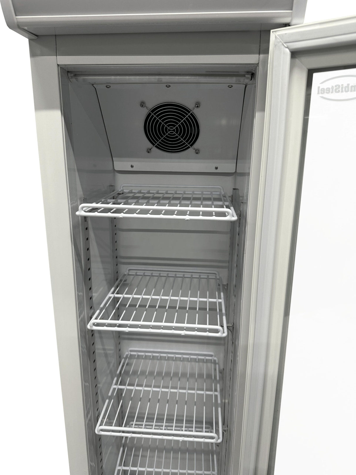 Upright Narrow Glass Door Fridge 105L