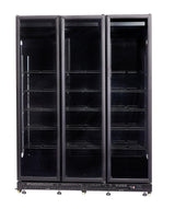 Refrigerator 3 Glass Doors Black | 1200Ltr