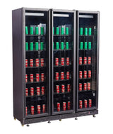 Refrigerator 3 Glass Doors Black | 1200Ltr