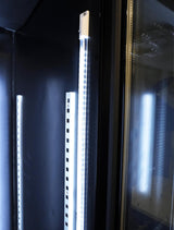 Refrigerator 3 Glass Doors Black Heat
