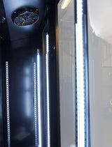 Refrigerator 3 Glass Doors Black Heat