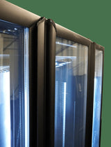 Refrigerator 3 Glass Doors Black Heat