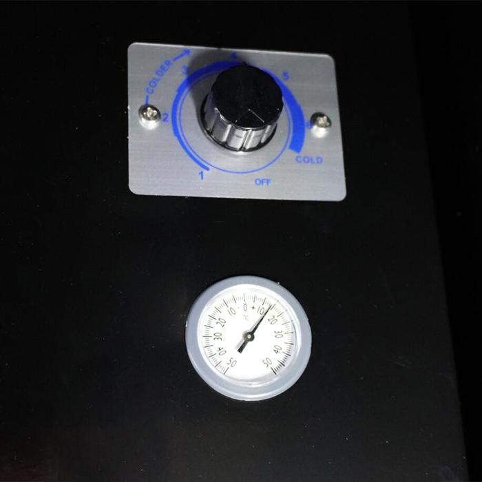 3-Door Black Glass Refrigerator