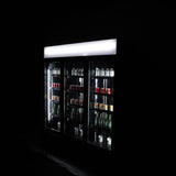 3-Door Black Glass Refrigerator