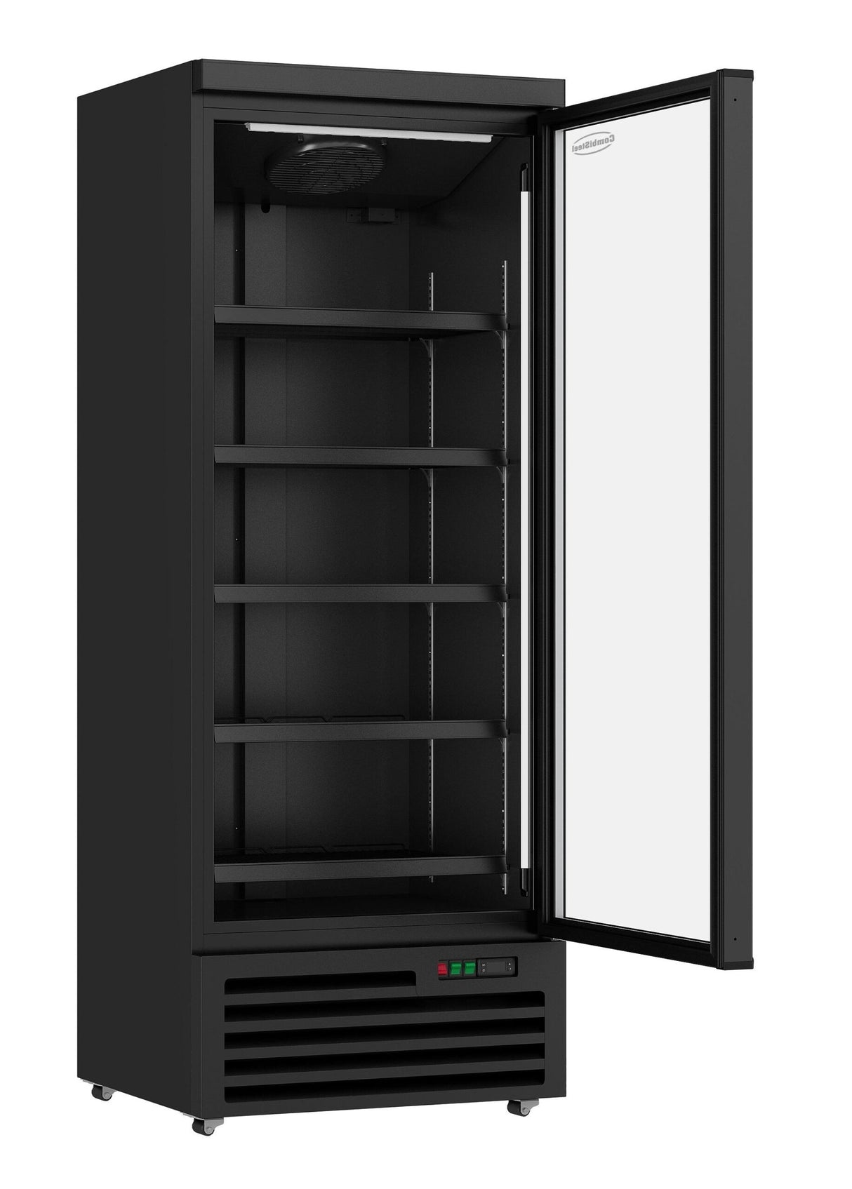 Upright Refrigerator – 600L (Black) with Door Heating