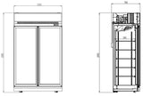 REFRIGERATOR 2 GLASS DOORS INS-1000R
