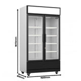 Double Glass Door Refrigerator