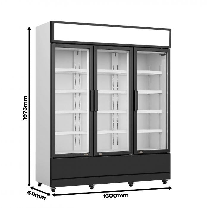 3-Door Glass Refrigerator