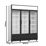 3-Door Glass Refrigerator
