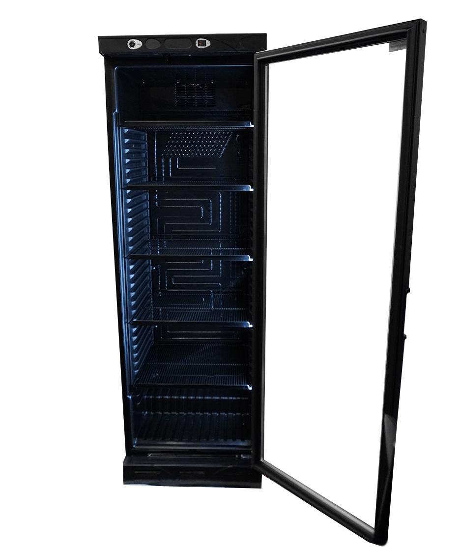 Fridge With Glass Door 382l Black