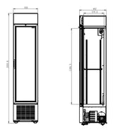 REFRIGERATOR 1 GLASS DOOR BLACK