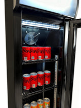 Slim Black Glass Door Refrigerator