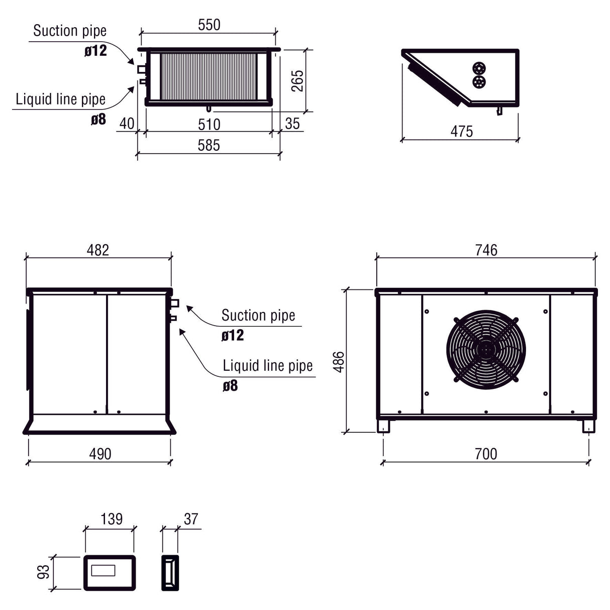 Remote Split System |Capacity 5.59-15.43 M3 | 230V