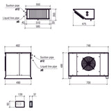 Remote Split System |Capacity 5.59-15.43 M3 | 230V