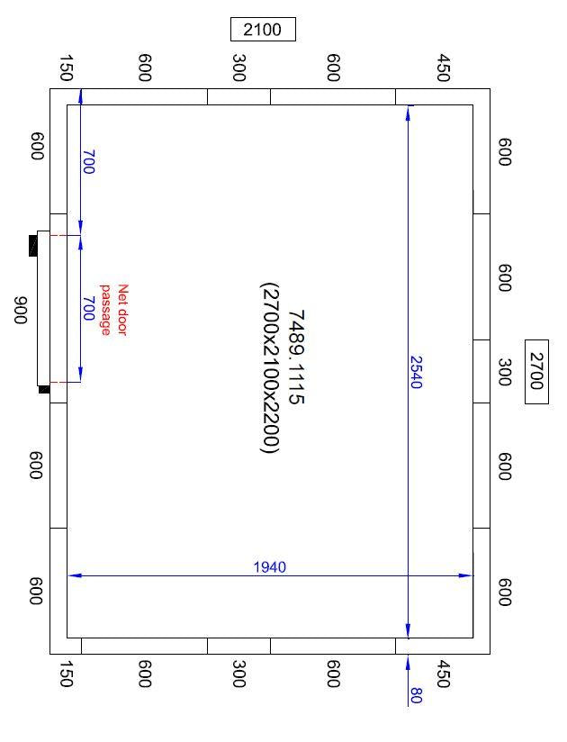 Cold And Freezer Room 2700 X 2100 X 2200