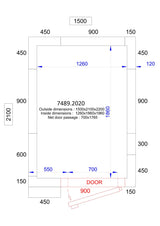 Freezer Room 1500 x 2100 x 2200mm |4.6m3| Room Only |120mm