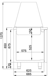2 Door Refrigerated Counter | 3x 1/1 Gn Pan